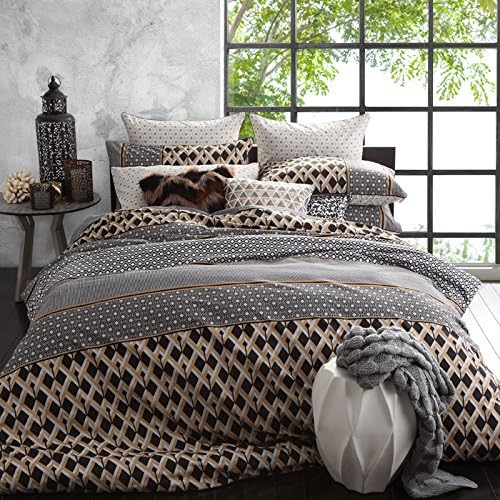 Stratton Gold Quilt Cover Set by Logan and Mason Linen