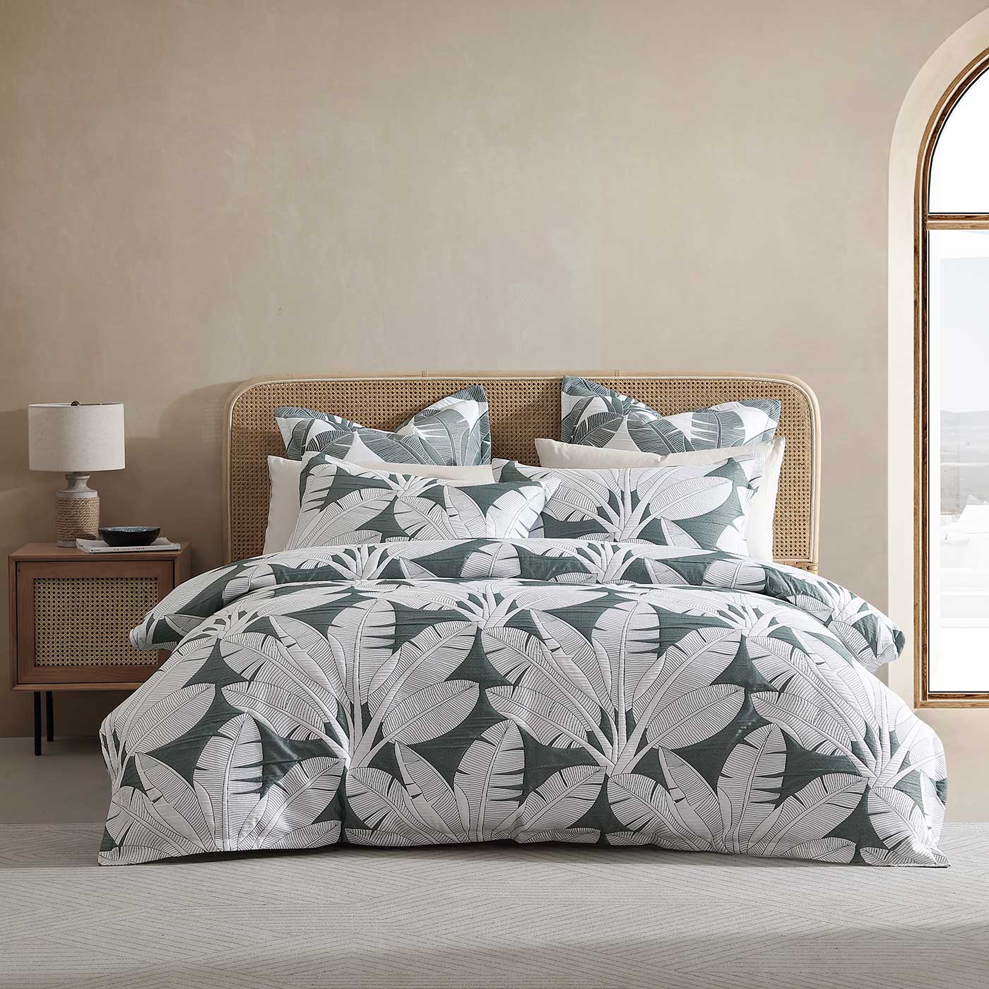 Lagos Olive Quilt Cover Set by Logan and Mason Platinum Linen
