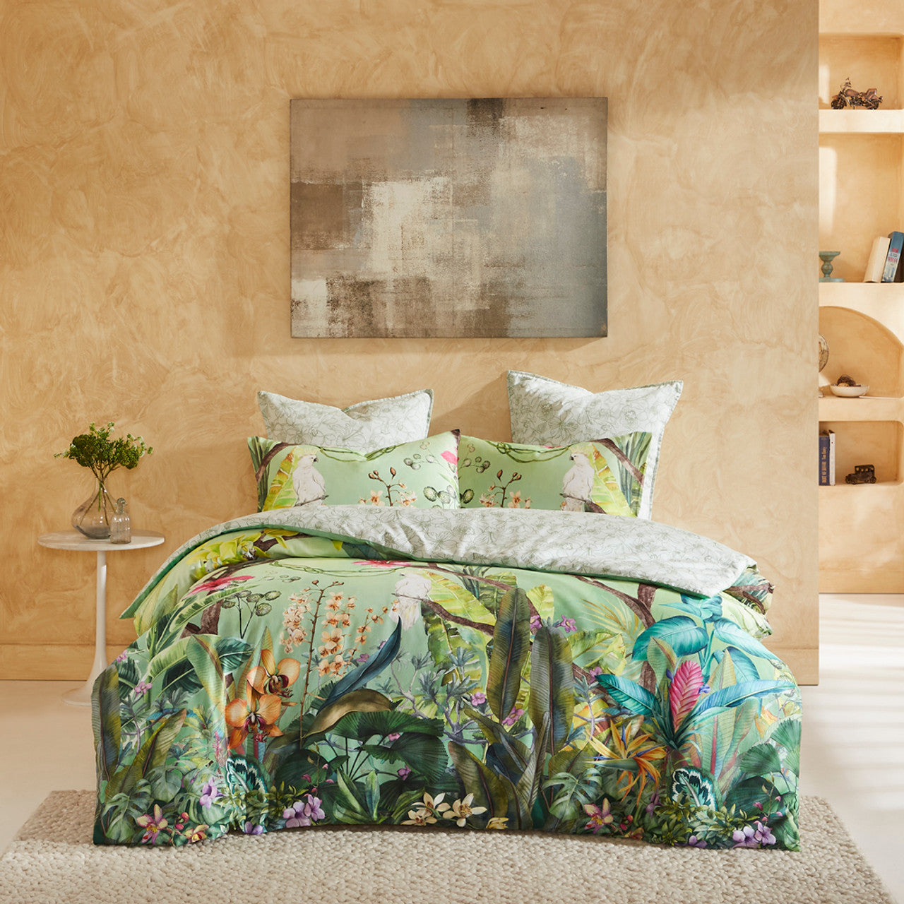 Aviary Green Quilt Cover Set by Logan & Mason Linen