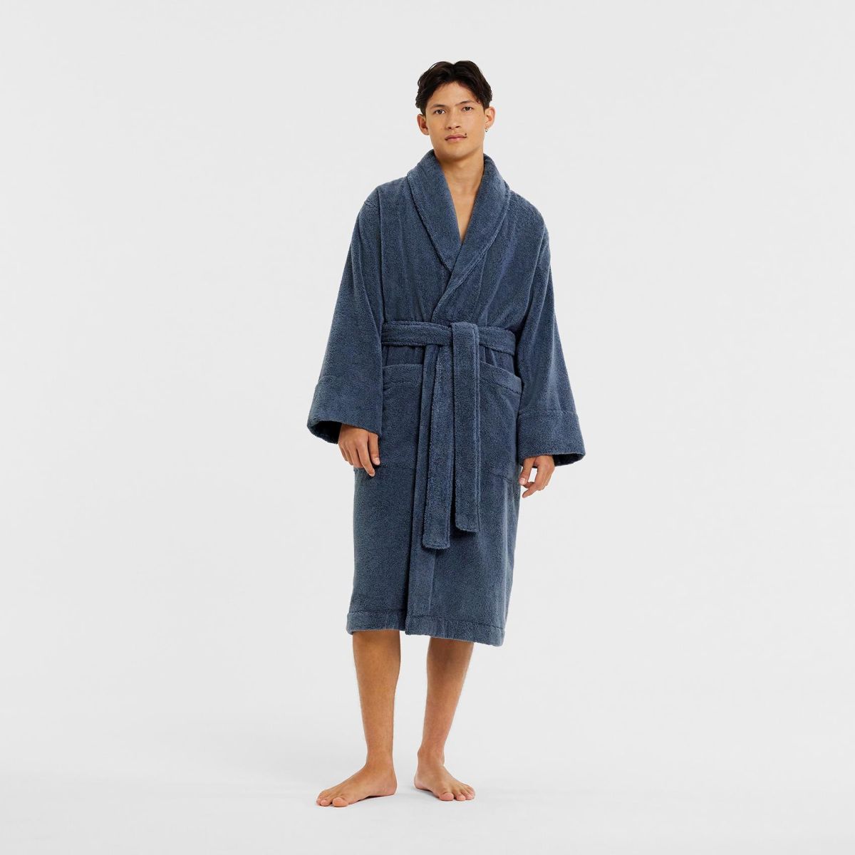 AVEN Australian Cotton Bath Robe INDIGO by Sheridan | Planet Linen