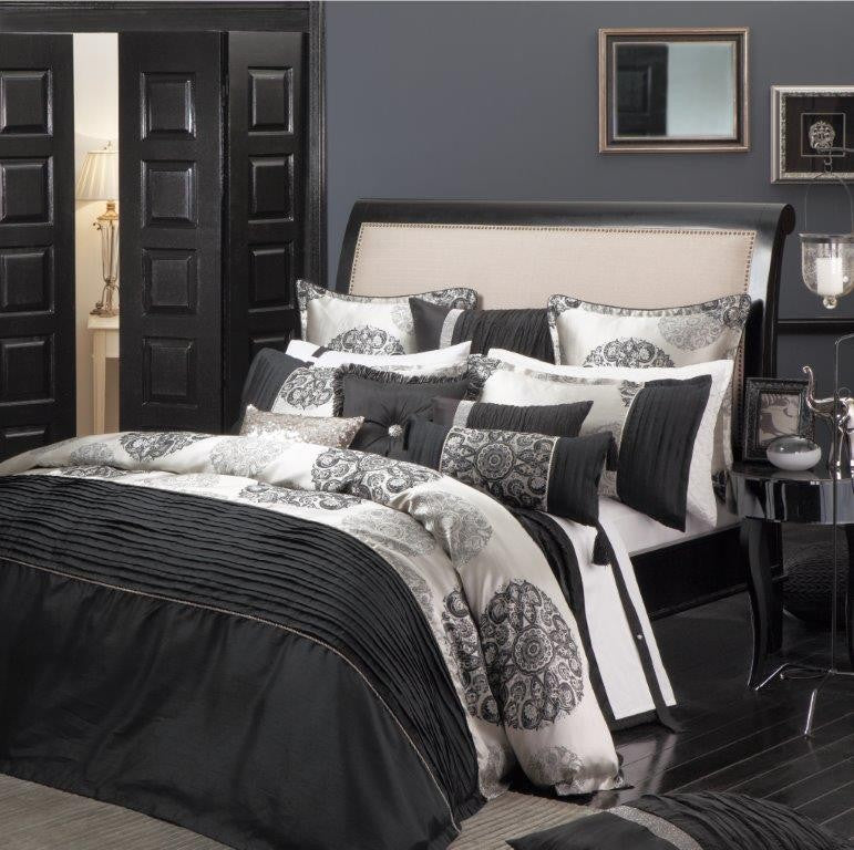 Siam Black Pillowcase by Davinci Linen