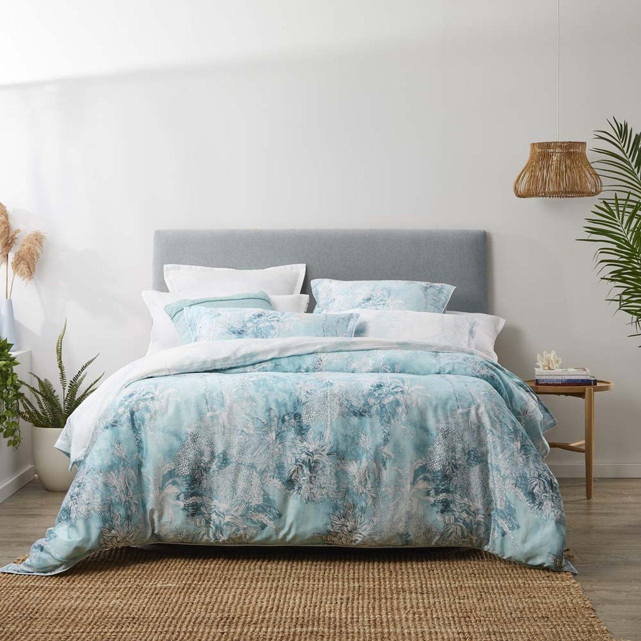 Loto Duck Egg Quilt Cover Set by Platinum Logan&Mason Linen