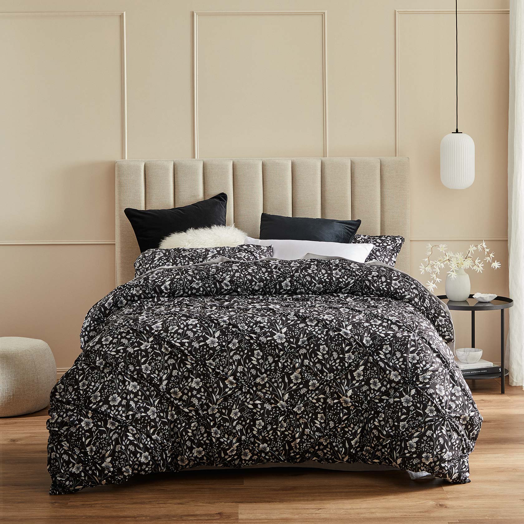 Leisel Black Quilt Cover Set by Logan and Mason Platinum Linen