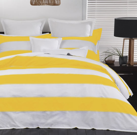 Bristol Yellow Quilt Cover Set Linen