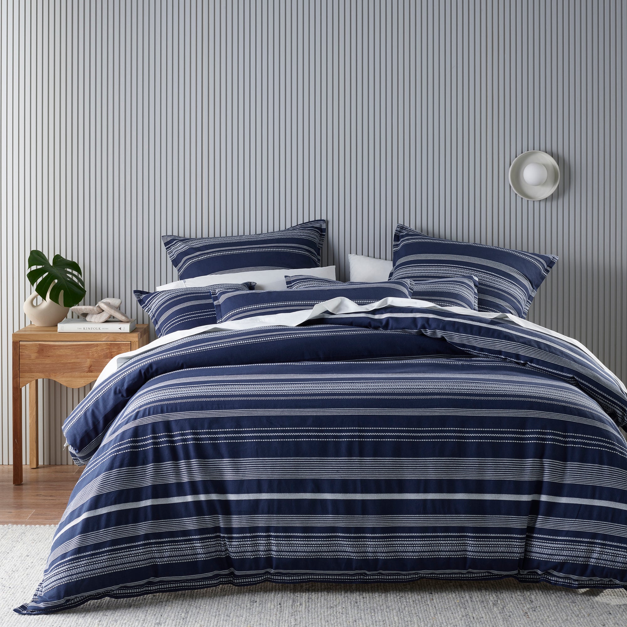 Regent Navy Quilt Cover Set by Bianca Linen