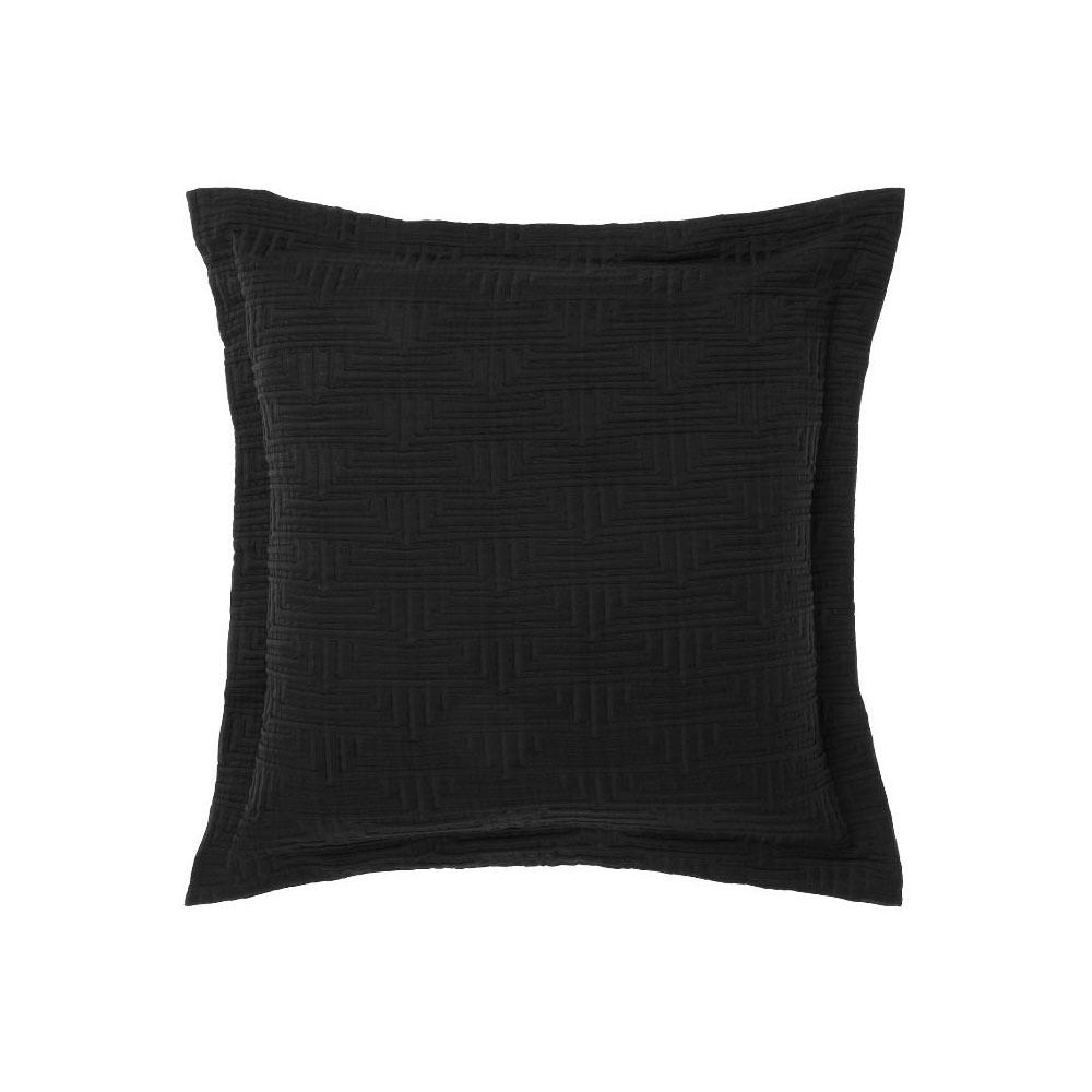 Winston Black European Pillowcase by Linen House Linen
