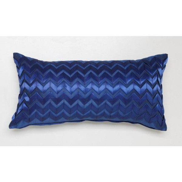 Chevron Navy Long Filled Cushion 30 x 60cm by Logan and Mason