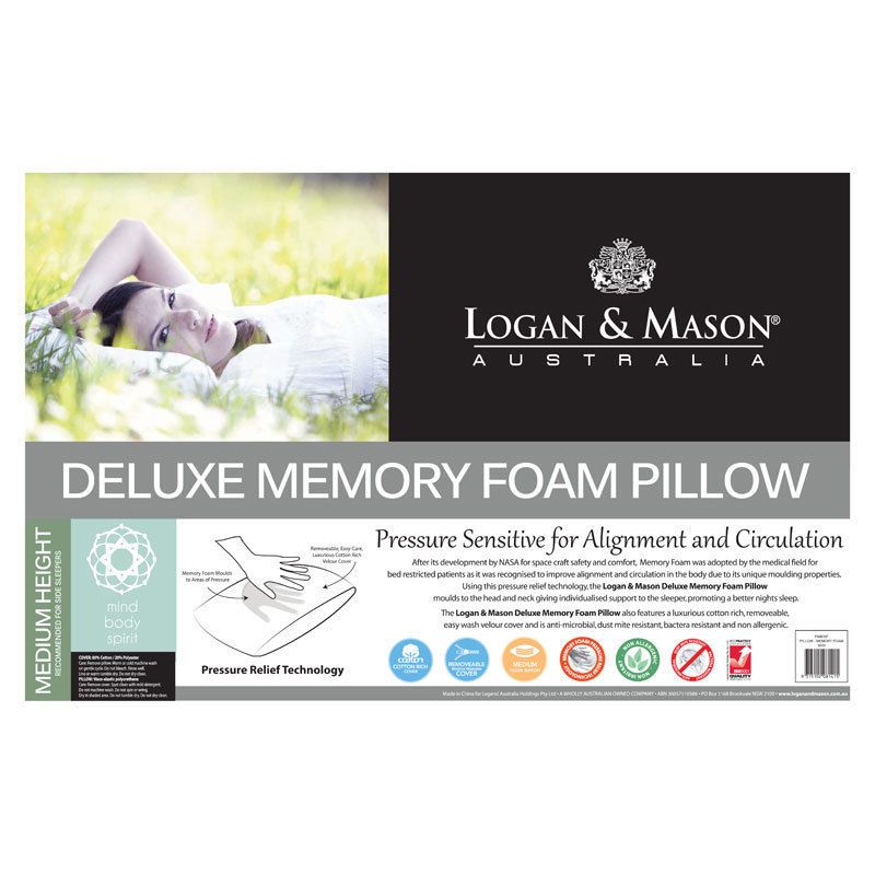 Deluxe Memory Foam Pillow by Logan and Mason Linen
