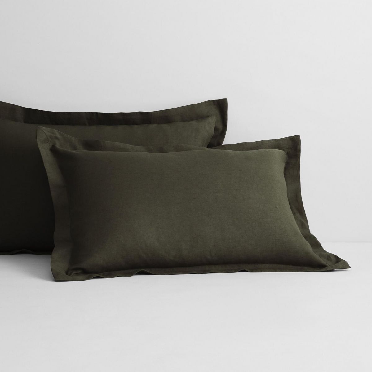 Abbotson Olive Linen Tailored Pillowcase Pair by Sheridan Linen