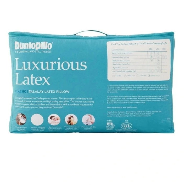 Dunlopillo luxurious latex medium profile pillow hot sale