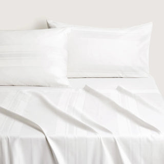 1200TC Millennia Bold Flat Sheet Snow by Sheridan