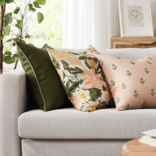 Geneva Olive Square Filled Cushion 50 x 50cm by Zaab