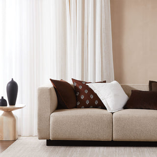 Geneva Mocha Square Filled Cushion 50 x 50cm by Zaab