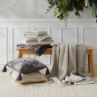 Baxter Throw Taupe/ Cream by Pilbeam