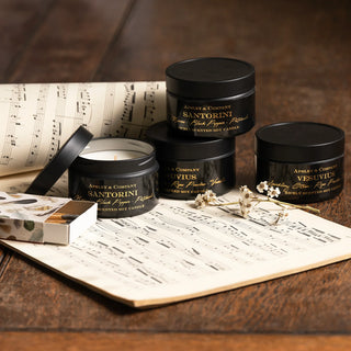 Luxury Santorini Travel Candle 150g by Apsley and Company