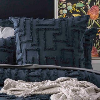 Riley Vintage Washed Cotton Chenille Tufted BED COVER SET Slate by Renee Taylor
