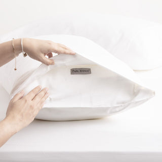 Park Avenue WHITE 500tc Bamboo Cotton FITTED SHEET + PILLOWCASE COMBO