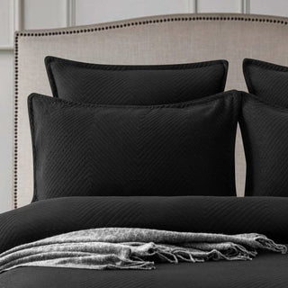 Renee Taylor Chevron Black Jacquard European Pillowcase