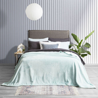 Renee Taylor Plush 380 GSM Ultra Soft Velvet Blanket - Blue