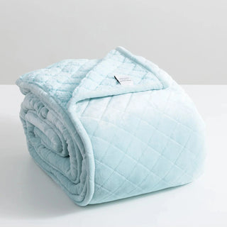 Heston Sherpa Ultra Soft Velvet Blanket BLUE by Renee Taylor