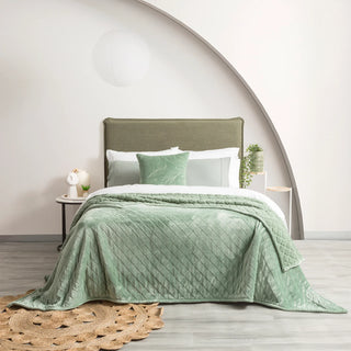 Heston Sherpa Ultra Soft Velvet Blanket EUCALYPTUS  by Renee Taylor