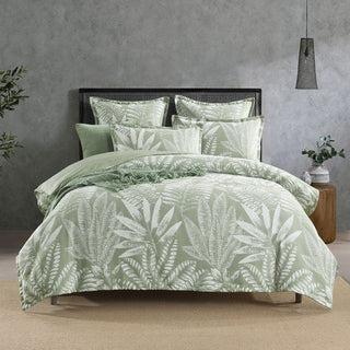 Renee Taylor Lansfield Sage Jacquard Quilt Cover Set