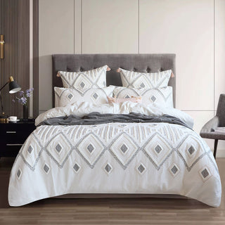 Renee Taylor Zuma Stone Washed Tufted Quilt Cover Set