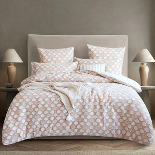 Renee Taylor Ariel Rust Chenille Tufted Jacquard Quilt Cover Set
