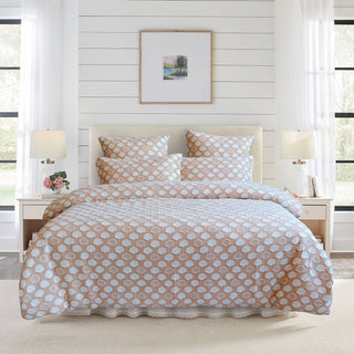 Renee Taylor Ariel Rust Chenille Tufted Jacquard Quilt Cover Set