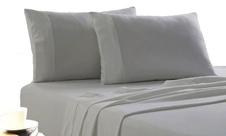 Park Avenue 175 GSM Egyptian Cotton Flannelette Plain Dyed Sheet Set - SILVER