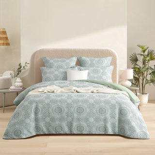 Renee Taylor Rizz Sage Jacquard Quilt Cover Set