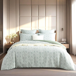 Renee Taylor Mayfair Sage Jacquard Quilt Cover Set