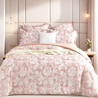Renee Taylor Aura Blush Jacquard Quilt Cover Set