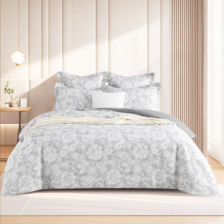 Renee Taylor Sigma Charcoal Jacquard Quilt Cover Set