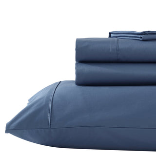 500TC Cotton Sateen Indigo Fitted Sheet by Private Collection
