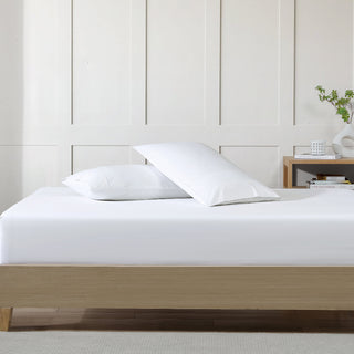 500TC Cotton Sateen White Fitted Sheet by Private Collection