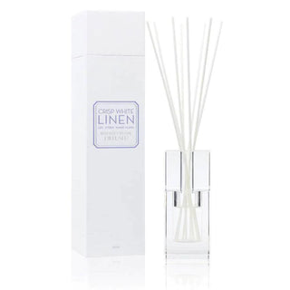 Crisp White Linen 140ml Bevelled Crystal Diffuser by Apsley and Company