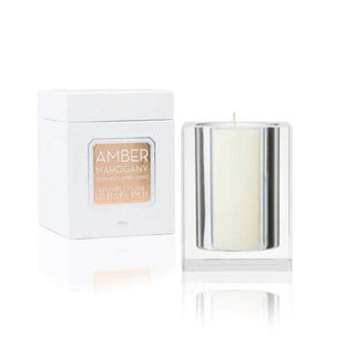 Amber Mahogany 220g Bevelled Crystal Candle by Abode Aroma