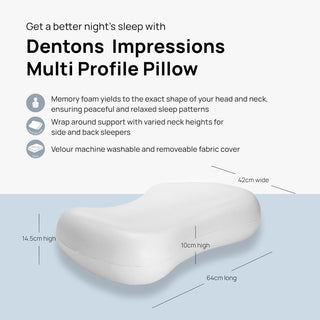 Dentons Impressions Multi-Profile Memory foam Pillow