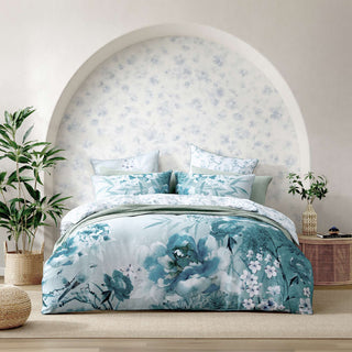 Waterlily Sage Quilt Cover Set by Logan and Mason
