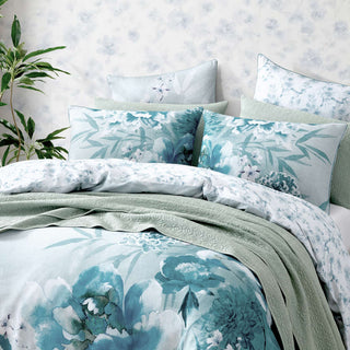 Waterlily Sage Quilt Cover Set by Logan and Mason