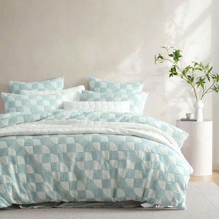 Ashmere Teal Quilt Cover Set by Logan and Mason Platinum