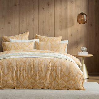 Kenya Honey Quilt Cover Set by Logan and Mason Platinum