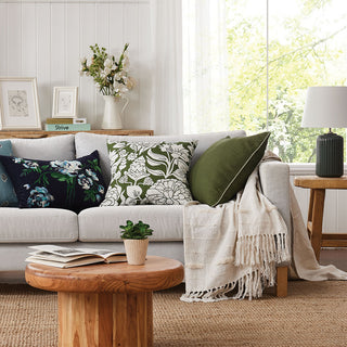 Geneva Olive Square Filled Cushion 50 x 50cm by Zaab