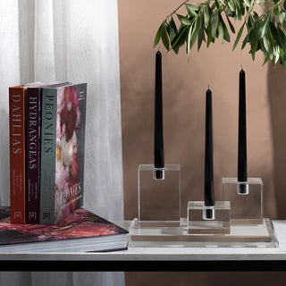 Cybus Crystal Taper Candle Holders by Abode Aroma
