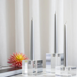 Cybus Crystal Taper Candle Holders by Abode Aroma