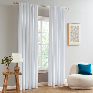 Amelie Room Darkening Concealed Tab Curtain in WHITE by Zaab