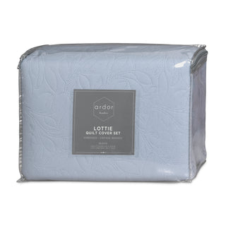 Lottie Bluebell Embossed Quilt Cover Set by Ardor