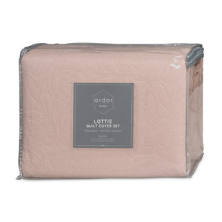 Lottie Blush Embossed Quilt Cover Set by Ardor