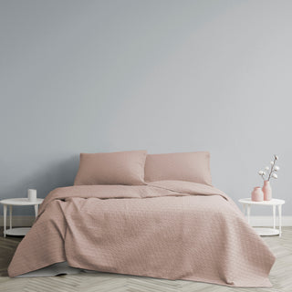 Chloe Powder Pink Quilted Coverlet Set by Ardor